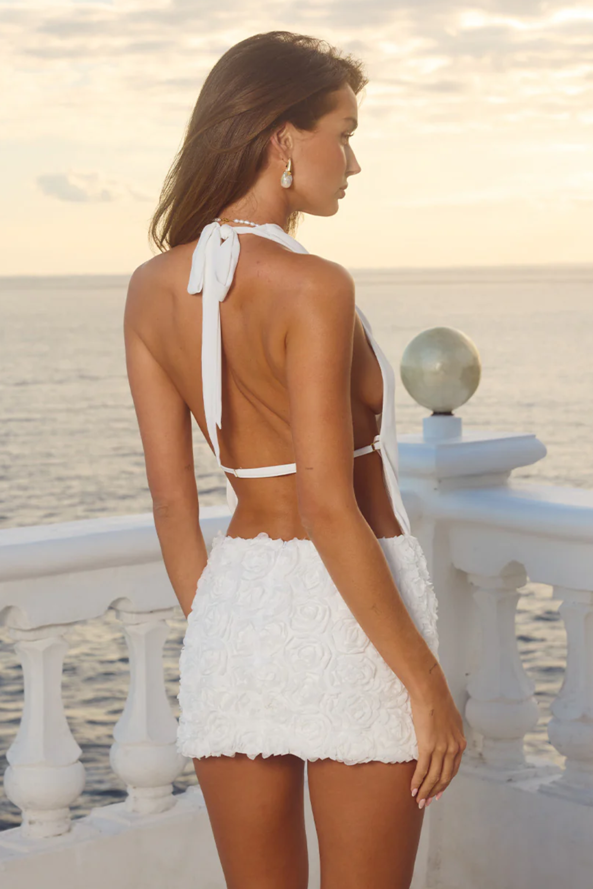 NERINE LOW PLUNGE COWL MINI DRES
