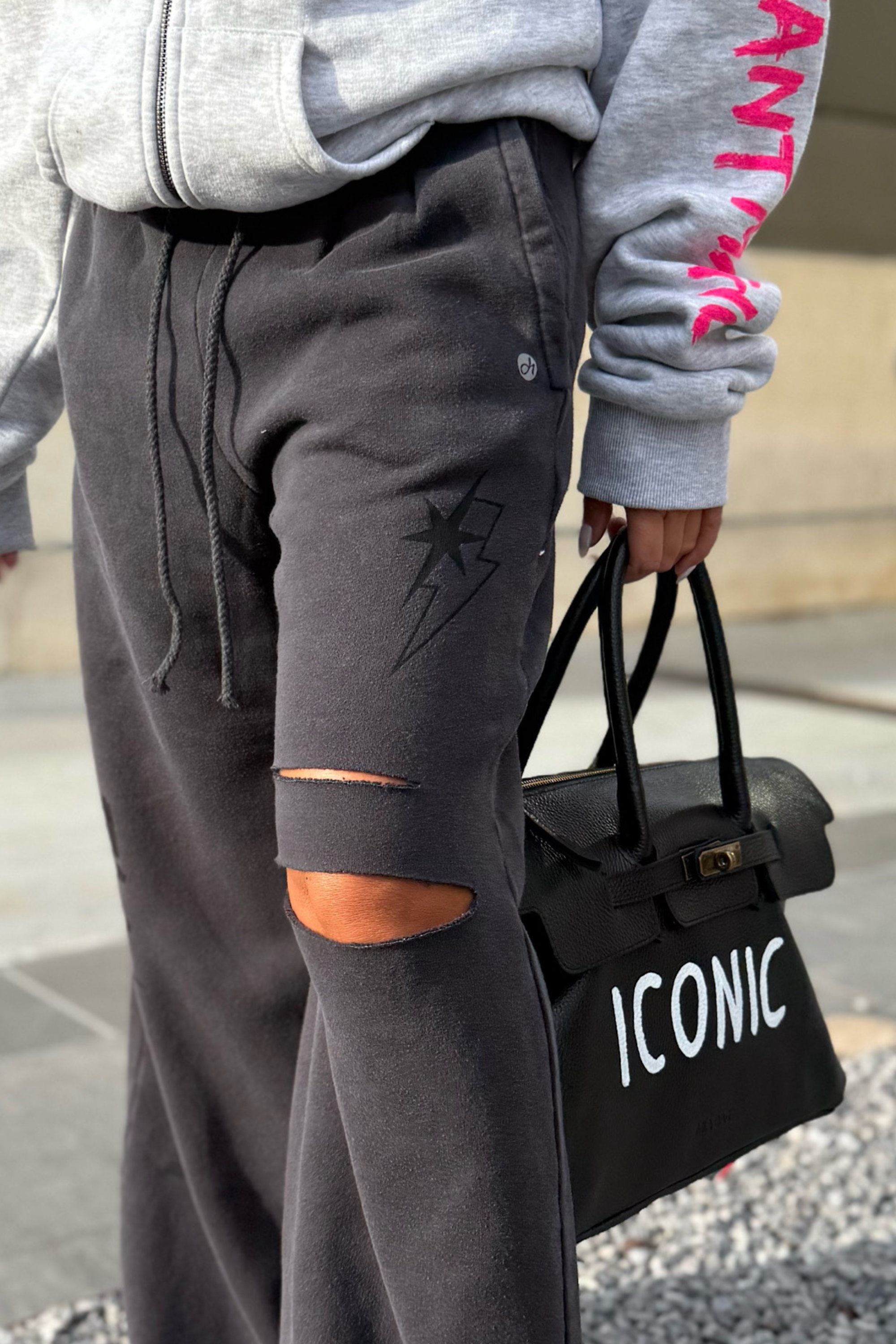 MARBLED PALAZZO PANTS