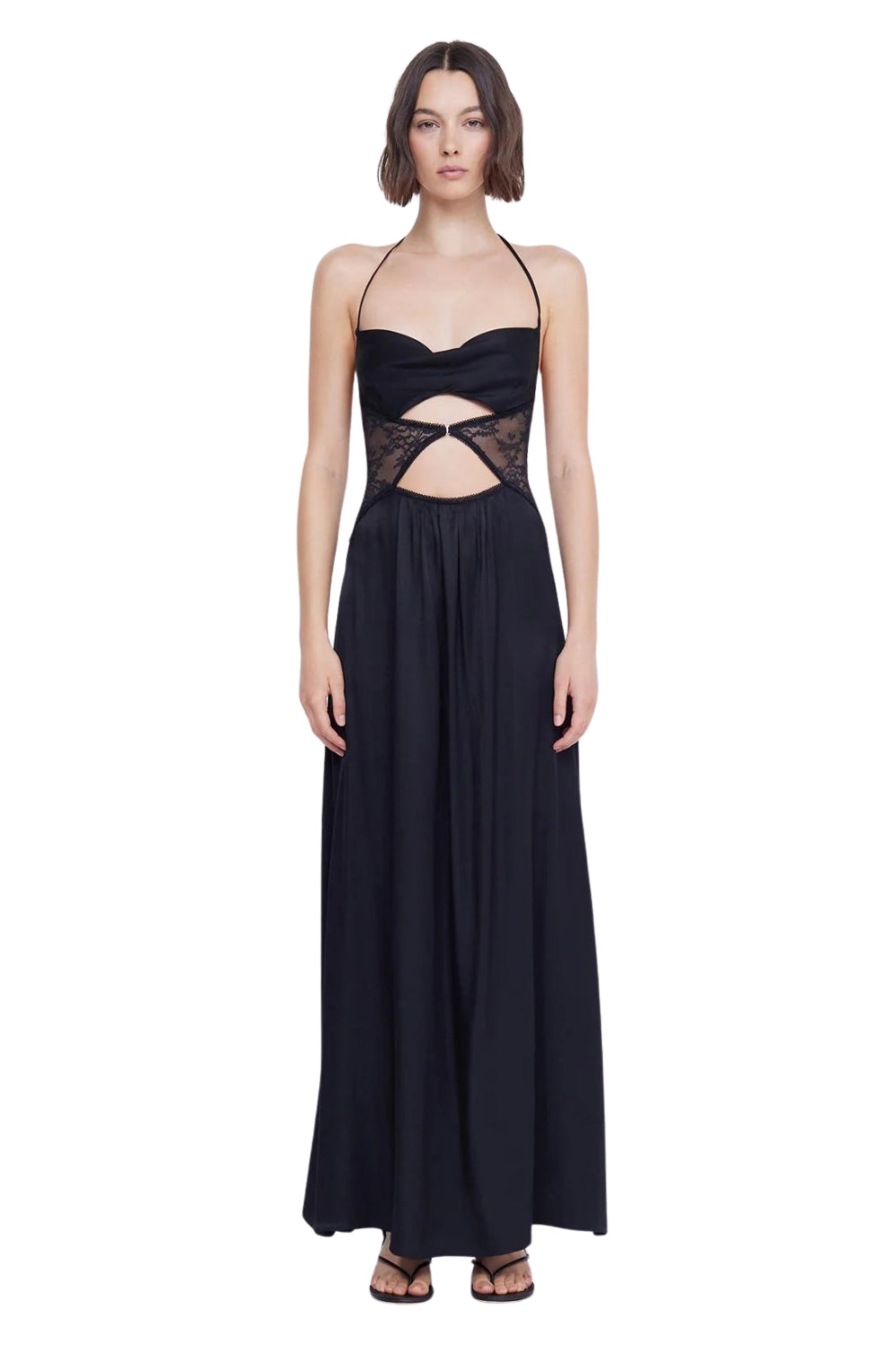 santal halter maxi dress Santal Floral Chiffon Halter Maxi Dress / Lemon | MESHKI