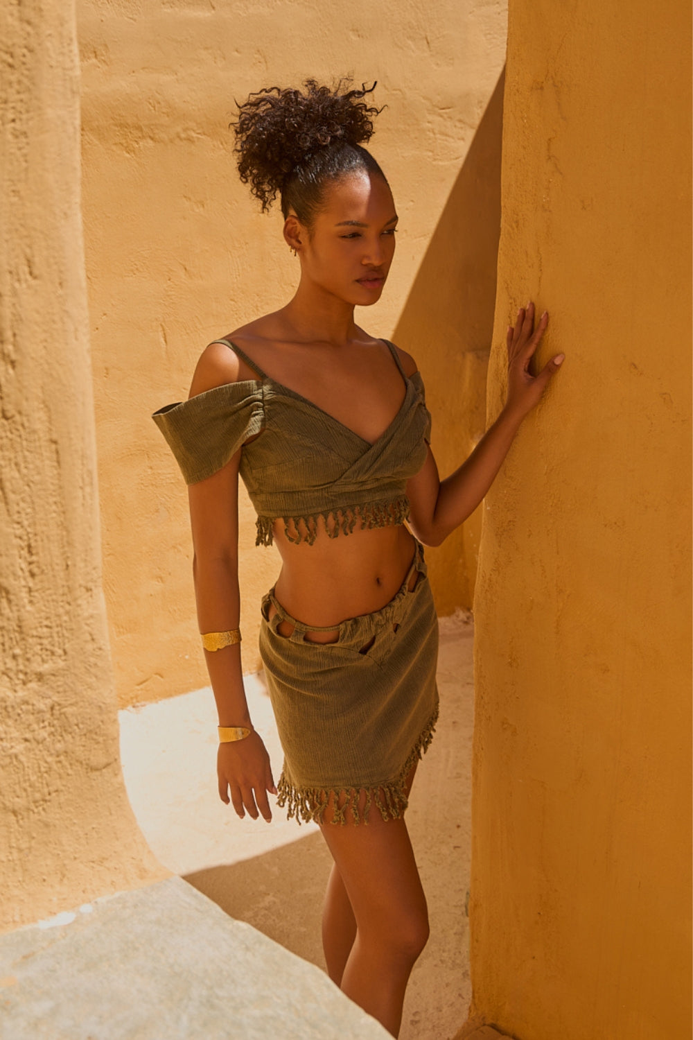 GAUZE MINI FRINGED SKIRT 2