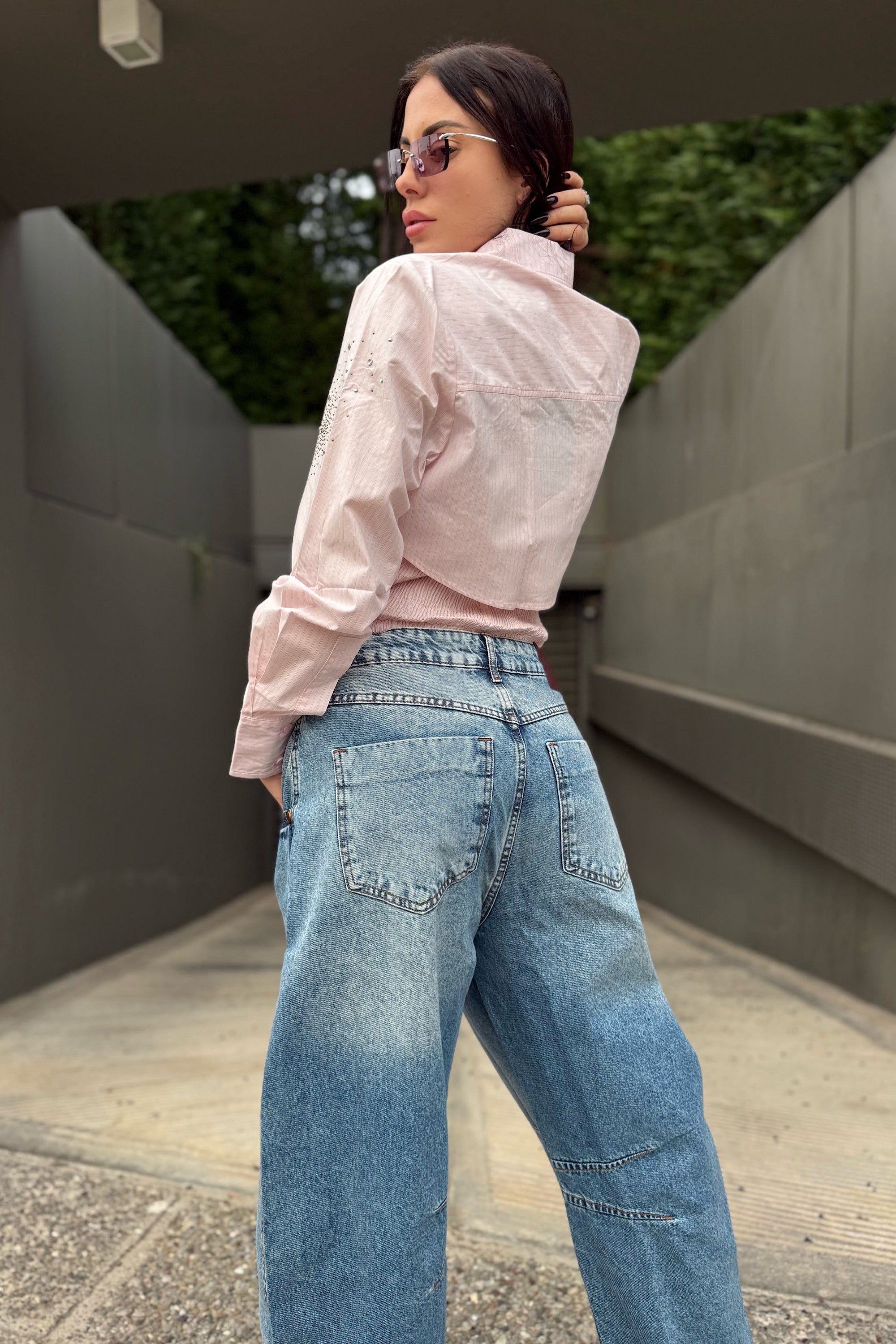 PINK PINSTRIPE SHIRT