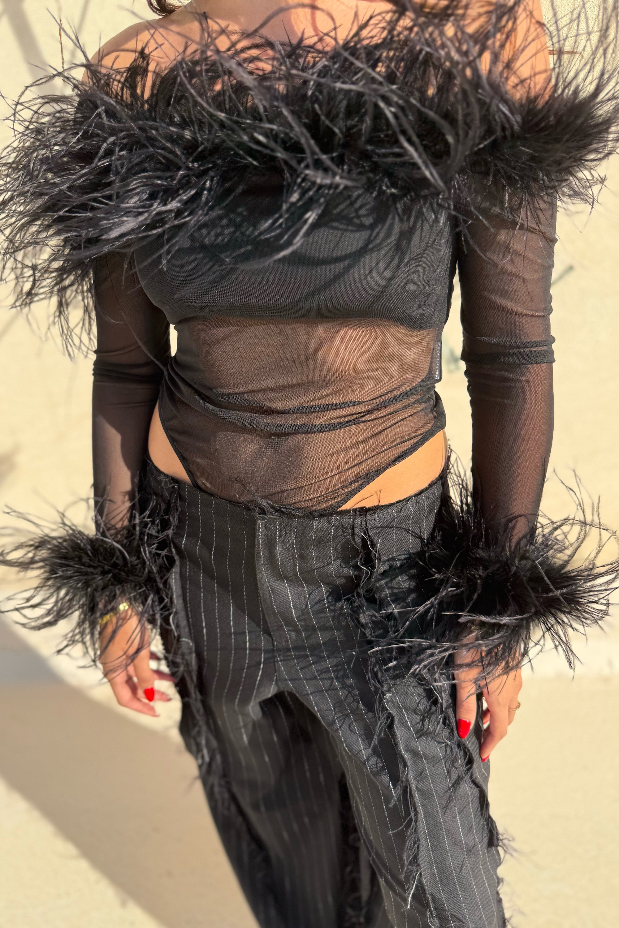 FEATHERED PINSTRIPE FANTASY