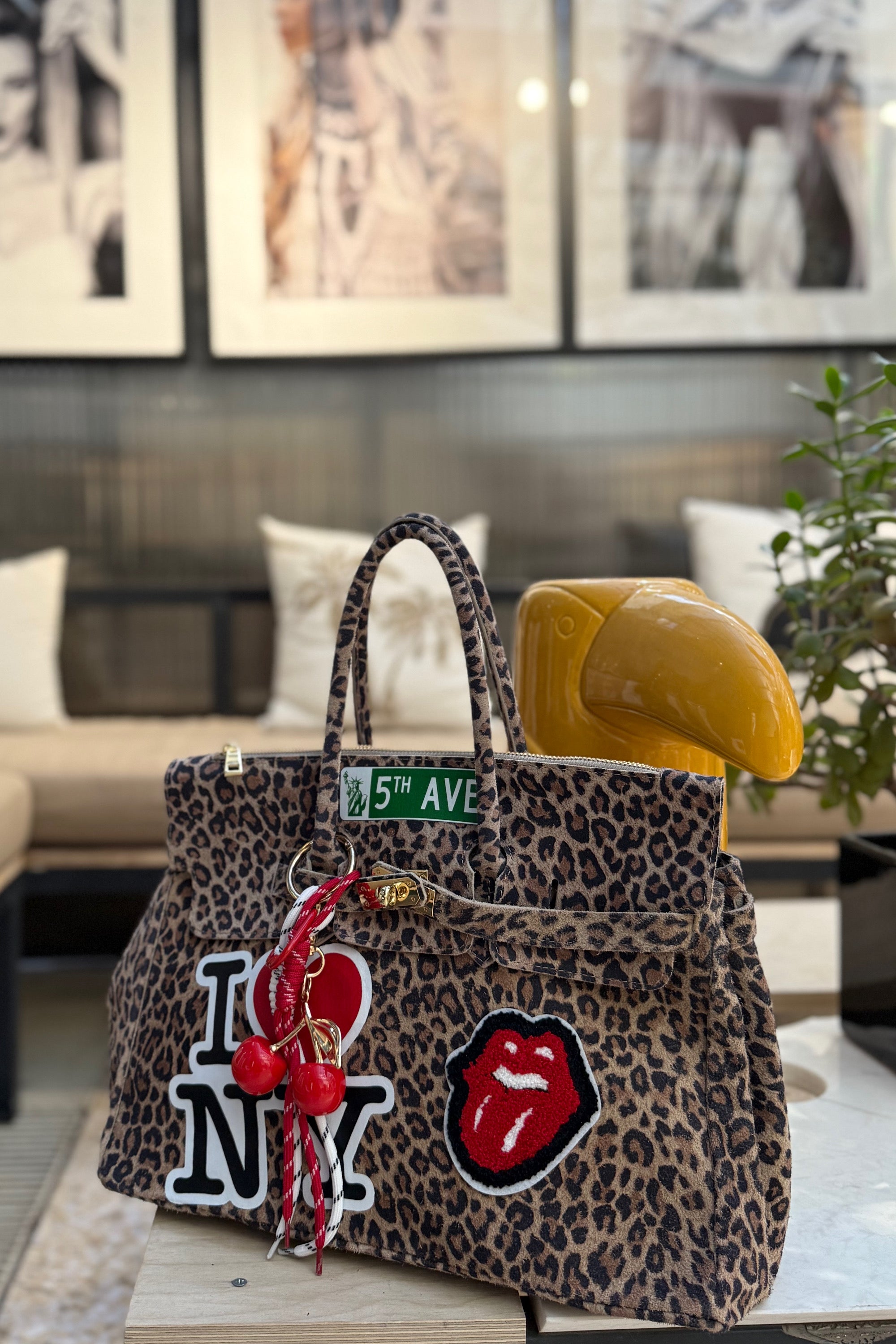 LEATHER BAG NY CHERRY