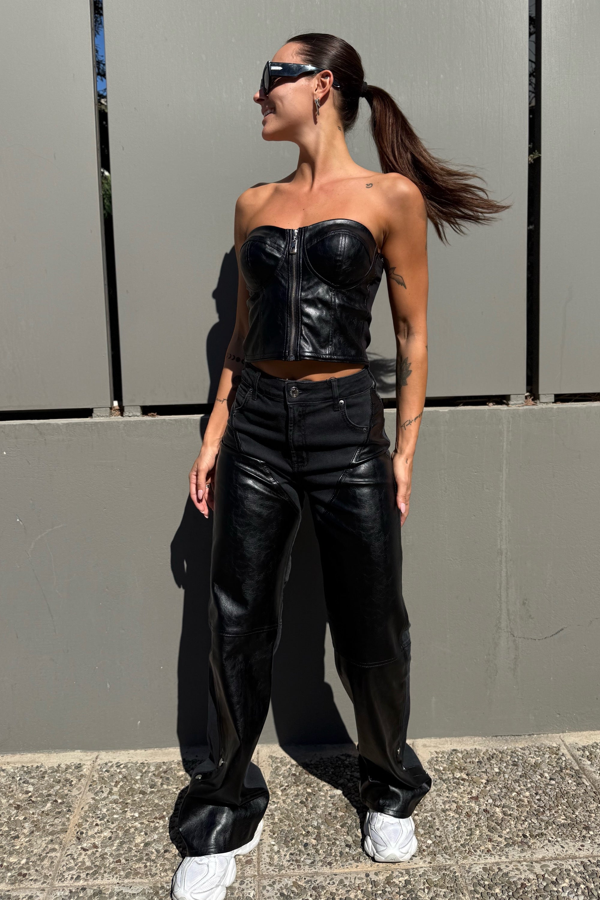 LEATHER EFFECT TOP