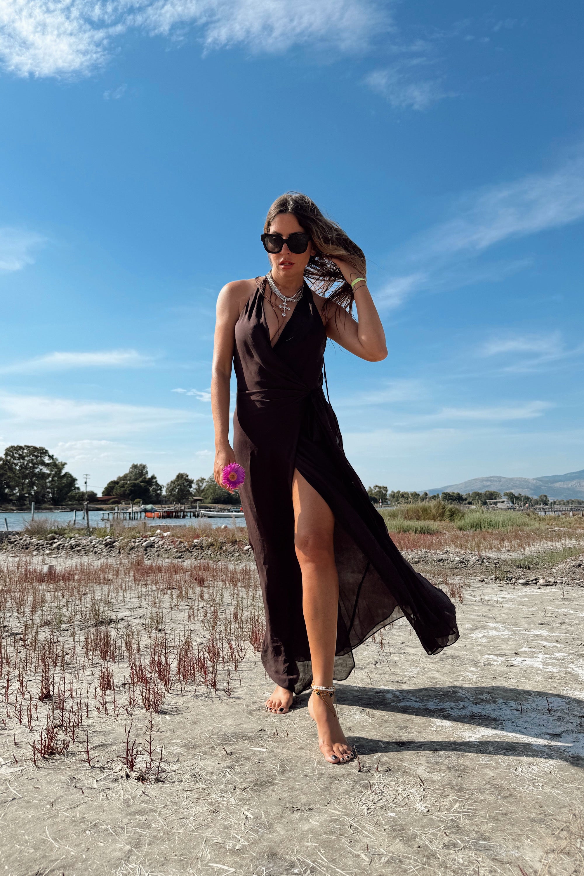 SONEVA WRAP DRESS White Boutiques SONEVA WRAP DRESS White Boutiques