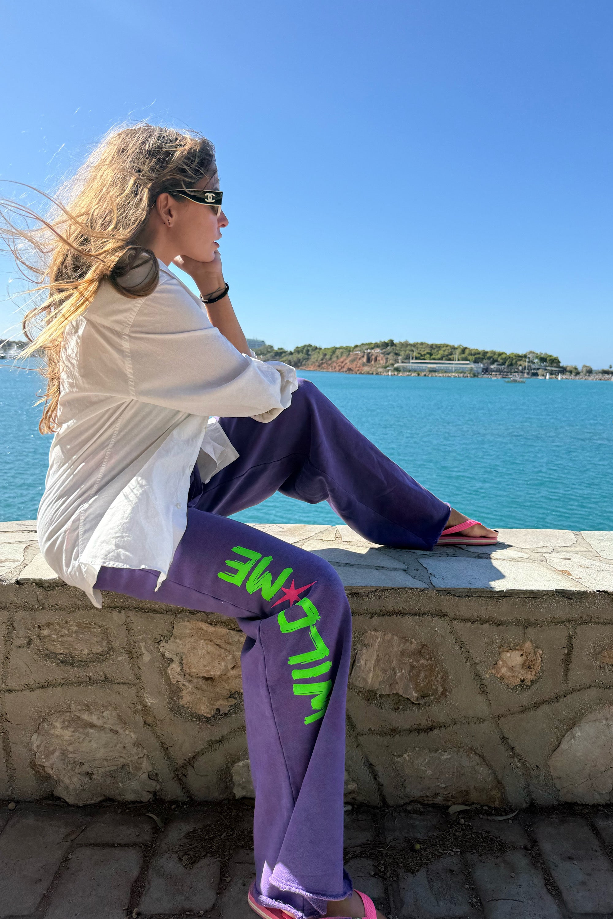 WIDELEG SWEATPANTS WITH RAW EDGE