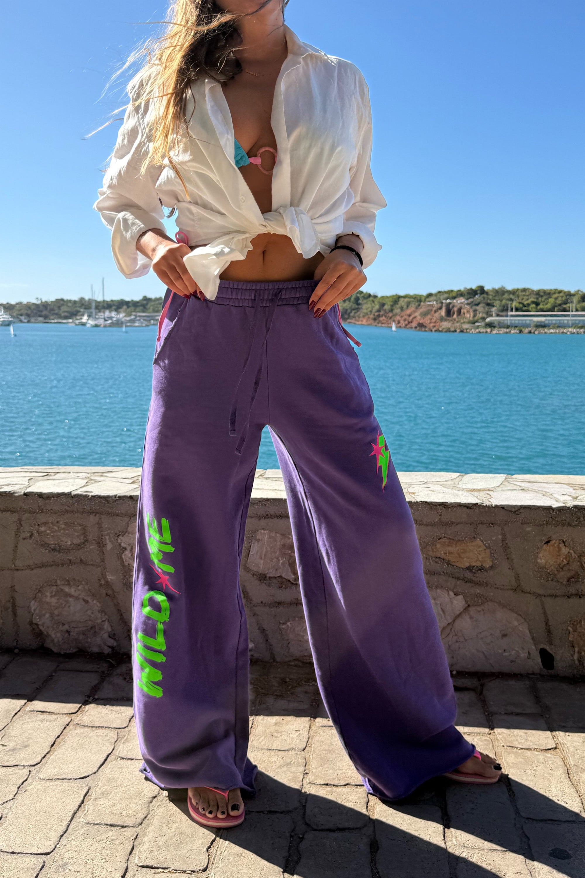 WIDELEG SWEATPANTS WITH RAW EDGE