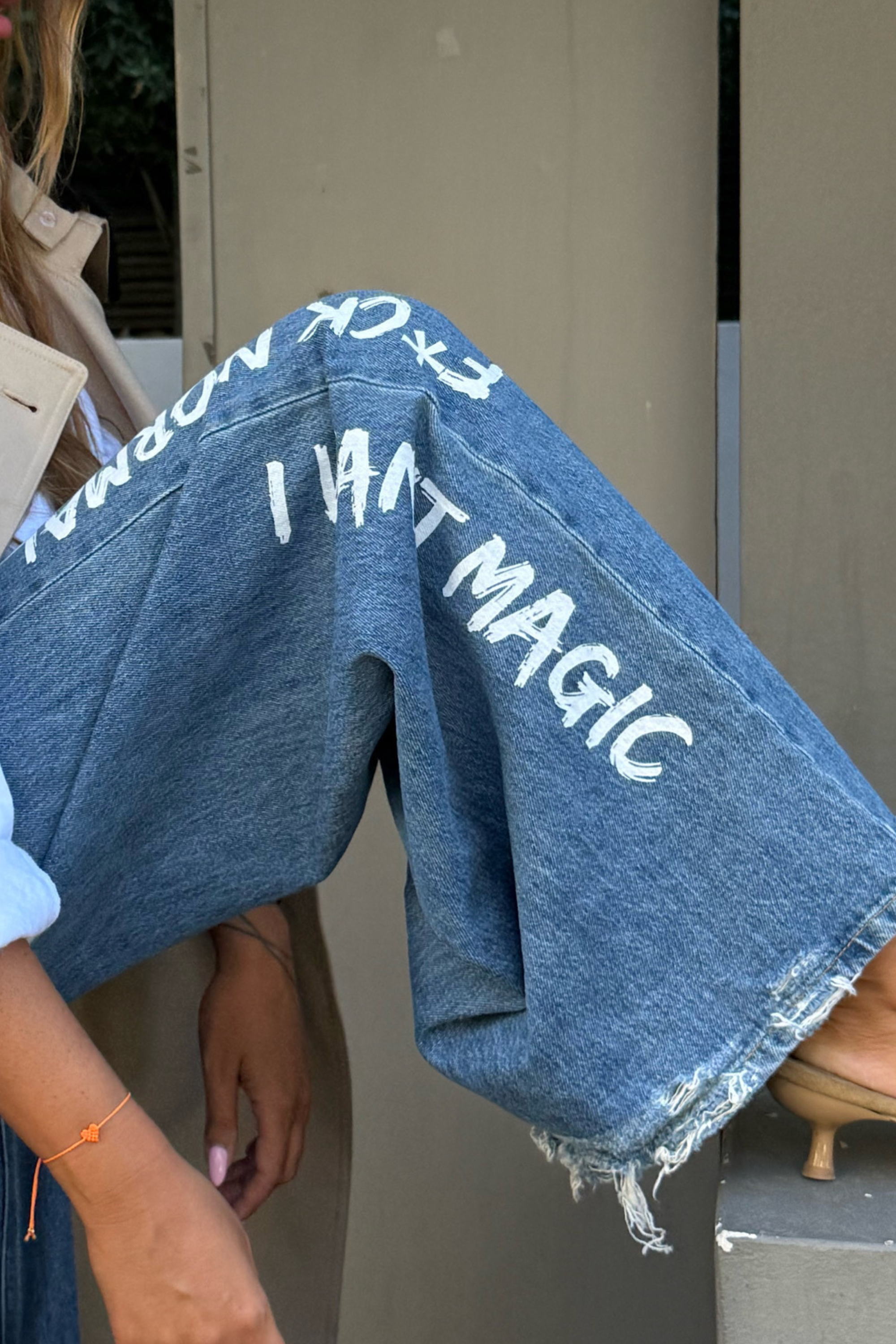 DISTRESSED PAINTED DENIM