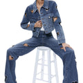 JEANS JEFF EMB OVSZD CRPD DENM J 1