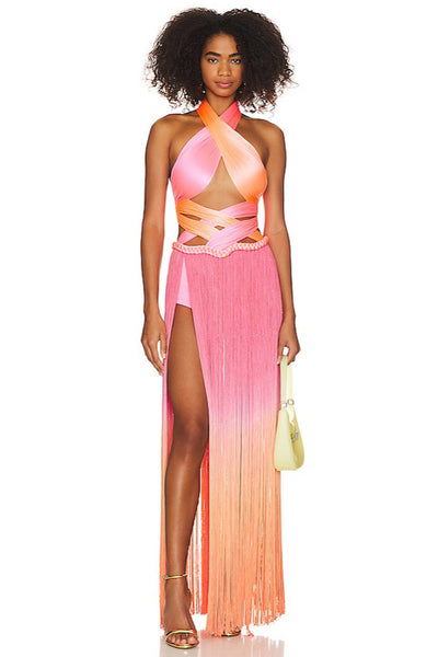 Issa Electric Pink Ombre Gown 1