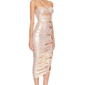 Butterfly Light Gold Midi Dress 2