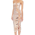 Butterfly Light Gold Midi Dress 3