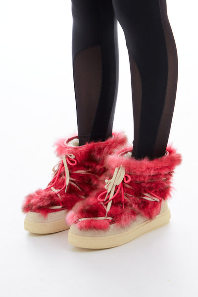 Snow boot in long faux fur 1
