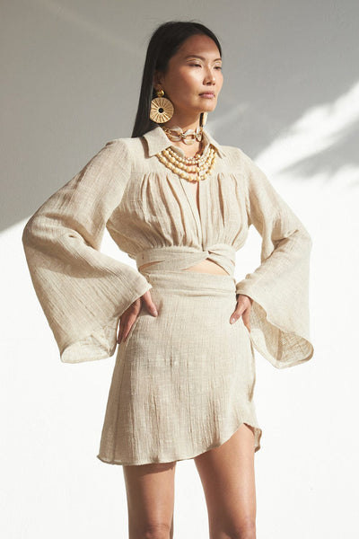 GAUZE COLLAR TOP 1