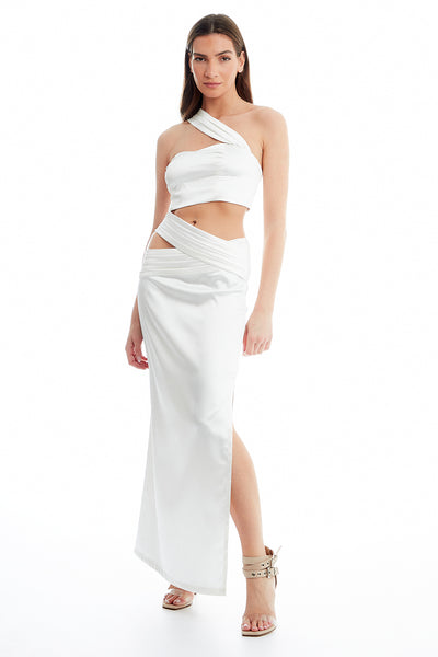 PLEATED STRAP MAXI SKIRT 1