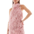 FEATHERS MINI HALTER DRESS 1