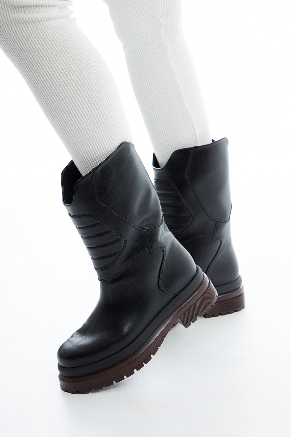 LEATHER BIKER BOOTS 2