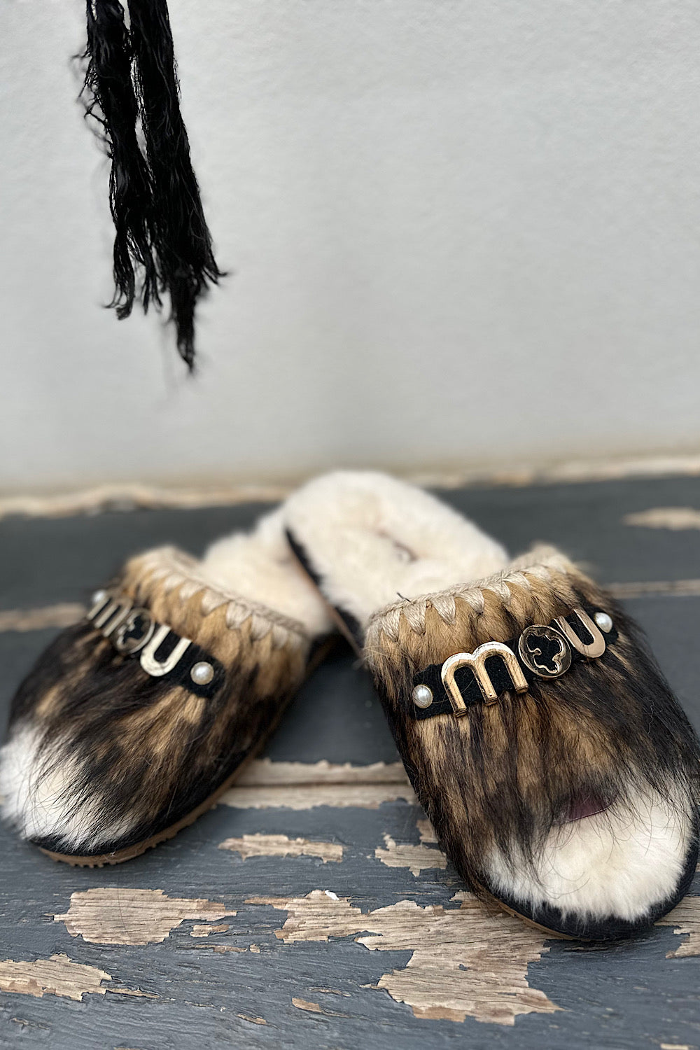 Mou fur online slide slipper