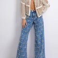 HAND-BEADED HIGH WAIST JEANS 4