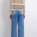 HAND-BEADED HIGH WAIST JEANS 5