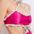 Hand-Beaded Pearl and Rhinestone 4