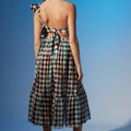 CHECK ONE SHOULDER BEACH DRESS 2