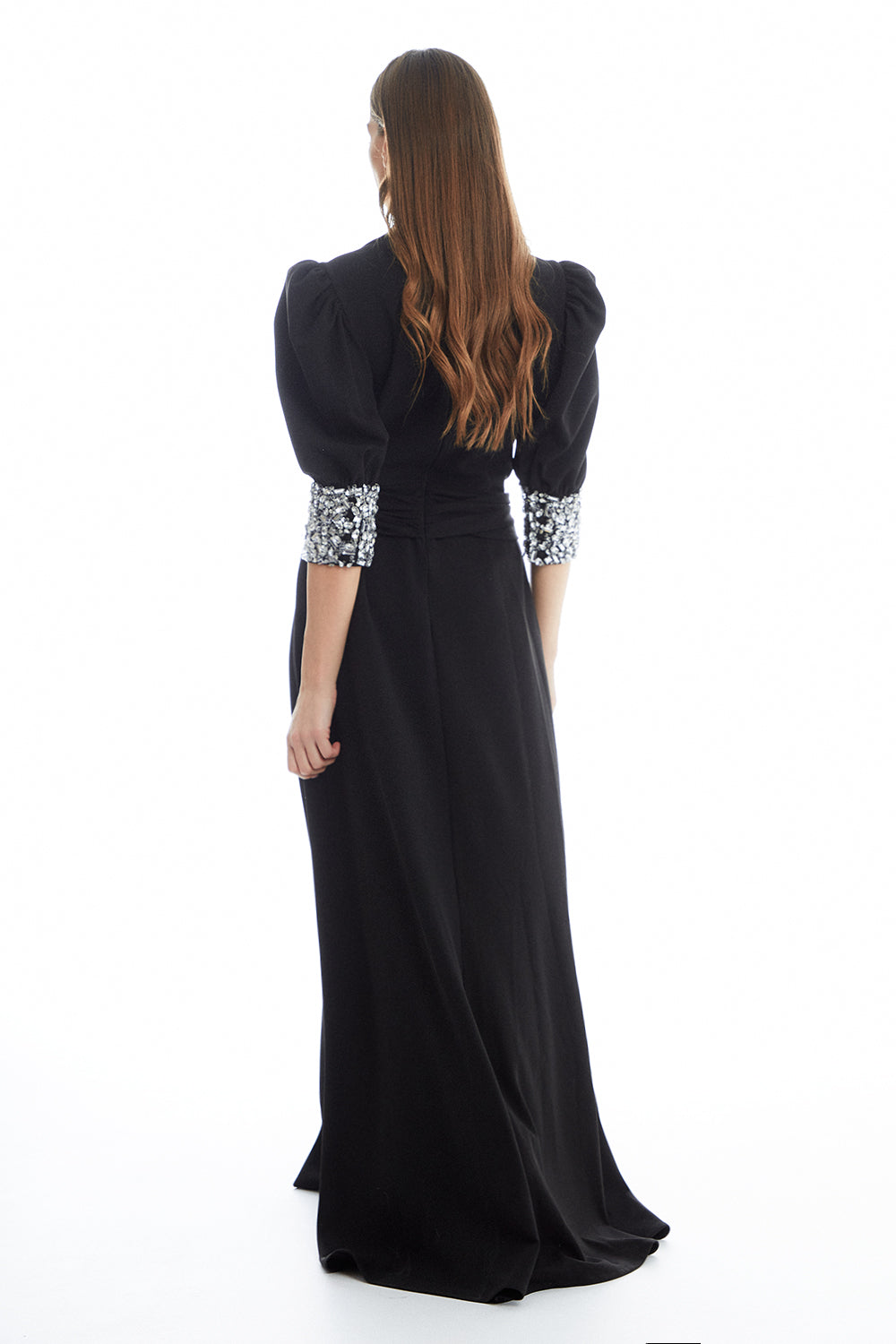 beaded cuff dress Empire Waist Jersey Dress with Beaded Cuff