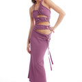 CUT-OUT MAXI DRESS WITH BEADED R 1