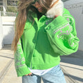 EMBROIDERY OVERSIZED JACKET FUR NECK 2