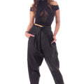 PLEATED PANTS LEATHER FINISH 1